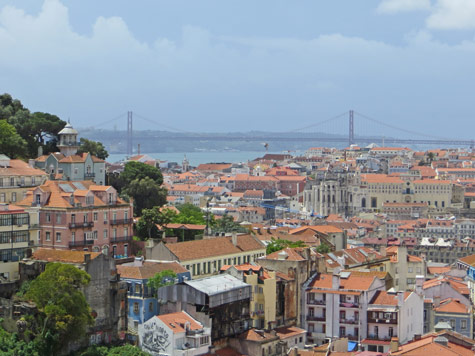 Suspension Bridge in Lisbon Portugal
